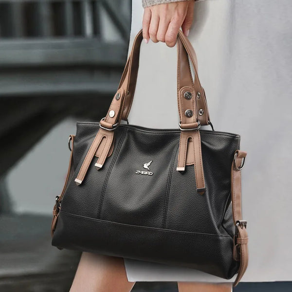 "2024 High-Quality Leather Handbag: Luxury Designer Crossbody Tote"