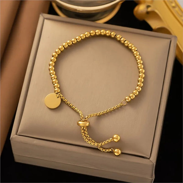 "Chic Stainless Steel Ball Beads Bracelet: Effortless Style for Every Occasion"